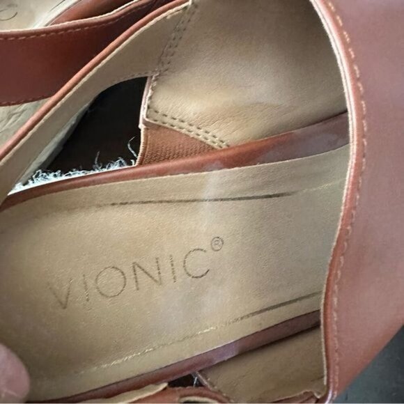Vionic Brooke Wedge Sandal Vionic Brown Wedge Sandals Size 10 EUC - Picture 5 of 8